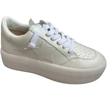 REAM 7-FOOTWEAR WHITE ALL WHITE WEDGED LOW TOP
