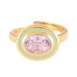 BUDHAGIRL RING-GALAXY-AMETHYST/MINT GREEN
