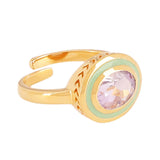BUDHAGIRL RING-GALAXY-AMETHYST/MINT GREEN