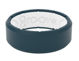 EDGE ANCHOR BLUE/WHITE SILICONE RING