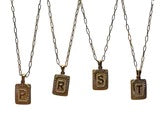 NECK-INITIAL PAPERCLIP CHAIN GOLD