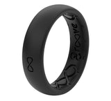 THIN BLACK/BLACK SILICONE RING