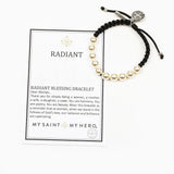 RADIANT PEARL BRACELET-BLACK/WHITE PEARLS/GOLD