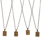 NECK-INITIAL PAPERCLIP CHAIN GOLD