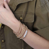 BRACELET-BLOCKED LETTER BALL GOLD STRETCH-DREAM