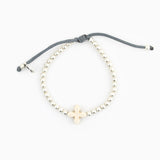 BRACELET-LENT LIVING CROSS-SILVER/WHITE HOWLITE