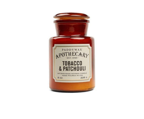 APOTHECARY CANDLE 8OZ TOBACCO & PATCHOULI