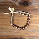 RADIANT PEARL BRACELET-CREAM/ROSE PEARLS/GOLD