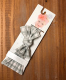 PRINTED HEADBAND-GREY WINDOW PLAID