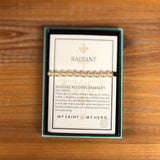 RADIANT PEARL BRACELET-BLACK/WHITE PEARLS/GOLD