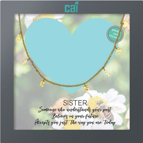 NECKLACE-DAINTY/DANGLE GOLD BIG SIS HEART