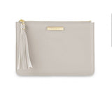 SOPHIA TASSEL POUCH-STONE