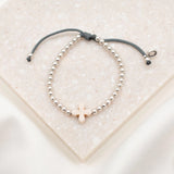 BRACELET-LENT LIVING CROSS-SILVER/WHITE HOWLITE