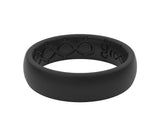 THIN BLACK/BLACK SILICONE RING