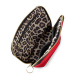 EVERYDAY MAKEUP BAG-CANDY APPLE RED/LEOPARD