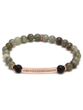 PAVE PEACE ESSENTIAL OIL BRACELET LABRADORITE/14KT ROSE GOLD PLATED