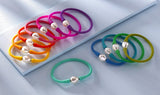 BRACELET-GIGI BAROQUE PEARL SILICONE MAGENTA