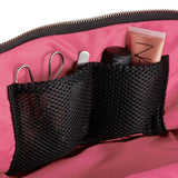 SIGNATURE MAKEUP BAG-PLUM/DUSTY ROSE INTERIOR