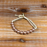 RADIANT PEARL BRACELET-CREAM/ROSE PEARLS/GOLD