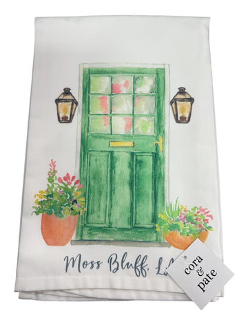 TOWEL-HOMETOWN FRONT DOOR GREEN-MOSSBLUFF LA