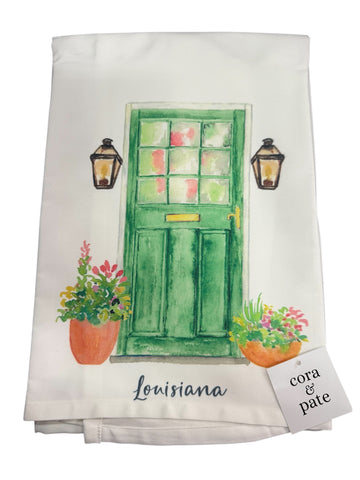 TOWEL-HOMETOWN FRONT DOOR GREEN-LOUISIANA