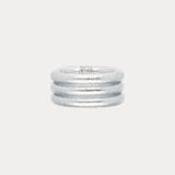 BUDHAGIRL RINGS-AURA SET/3 SILVER