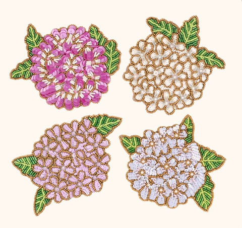 BUDHAGIRL BEADED COASTERS-FLORAL