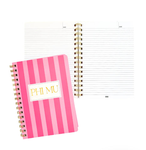 STRIPE NOTEBOOK -PHI MU