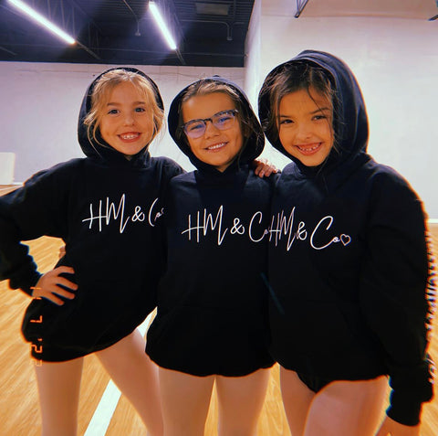 HALLIE MARIE & CO-YOUTH HOODED SWEATSHIRTS-BLK