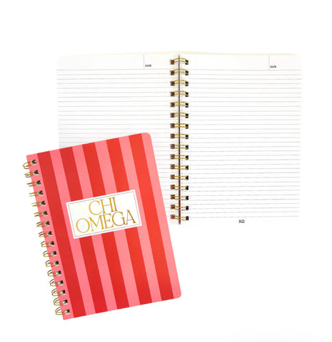STRIPE NOTEBOOK -CHI OMEGA