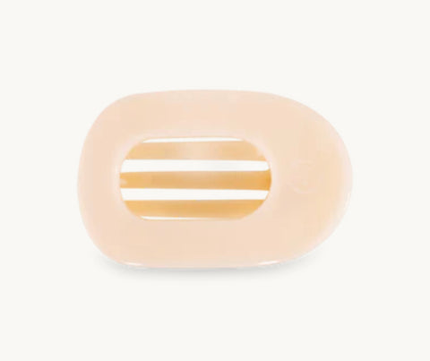 SMALL FLAT ROUND CLIP-ALMOND BEIGE
