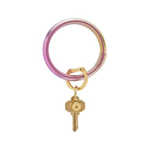 BIG O KEY RING-LEATHER-OMBRE ROSE