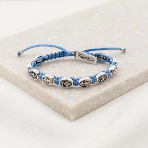 MIRACULOUS MARY  BLESS BRACELET -LIGHT BLUE