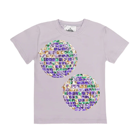 SHIRT LAVENDER DISCO BALL SEQUIN