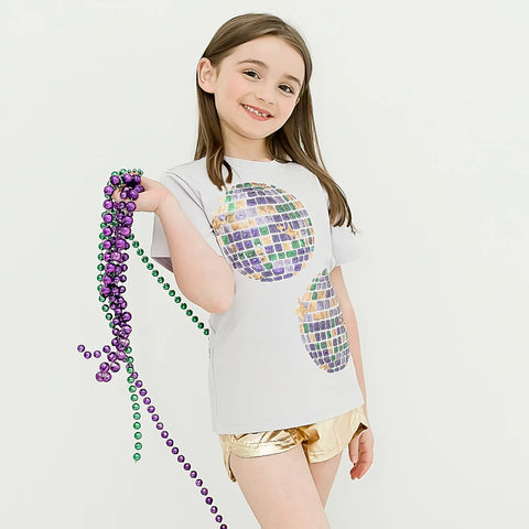 SHIRT LAVENDER DISCO BALL SEQUIN WS