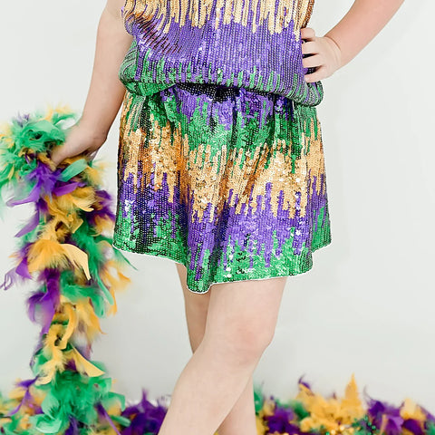 SKORT-MIX MARDI GRAS SEQUIN WS