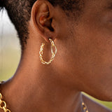 EARRINGS-MONIQUE CHAIN HOOP-GOLD