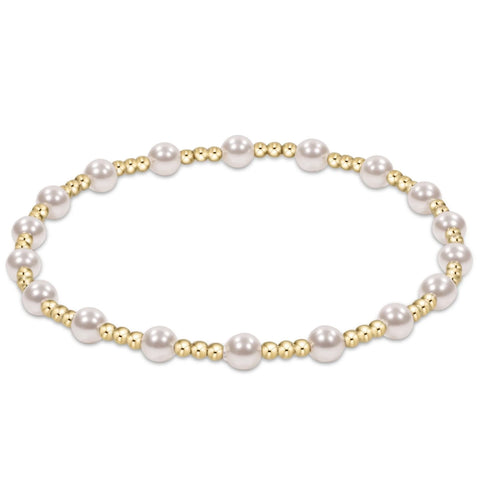 BRACELET -CLASSIC SINCERITY PATTERN 4MM BEAD-PEARL