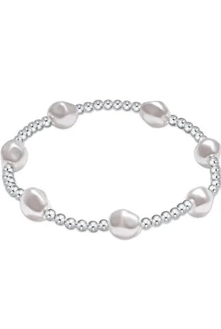 BRAC-ADMIRE STERLING 3MM BEAD-PEARL