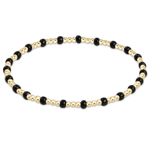 BRACELET -GEMSTONE GOLD SINCERITY PATTERN 3MM ONYX