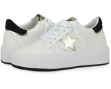 REAM 5-FOOTWEAR WHITE LACED CHROME GOLD STAR