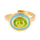 BUDHAGIRL RING-GALAXY-PERIDOT/TURQOISE