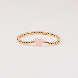 BRACELET-HOLY WATER STRETCH PINK HEART GOLD