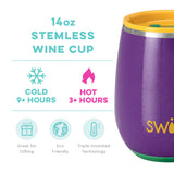 SWIG 14OZ STEMLESS CUP-PARDI GRAS