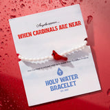 BRACELET-HOLY WATER RED CARDINAL CRYSTAL PEARL