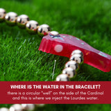 BRACELET-HOLY WATER RED CARDINAL CRYSTAL PEARL
