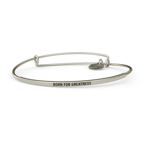 BRACELET -POSY WIRE-BORN FOR GREATNESS SILVER