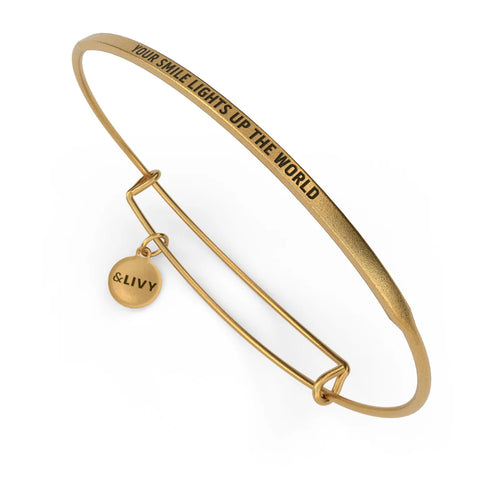 BRAC-POSY WIRE-YOUR SMILE LIGHTS UP GOLD