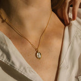 NECKLACE-HIGHER POWER-SAINT MICHAEL TWO TONE ON GOLD