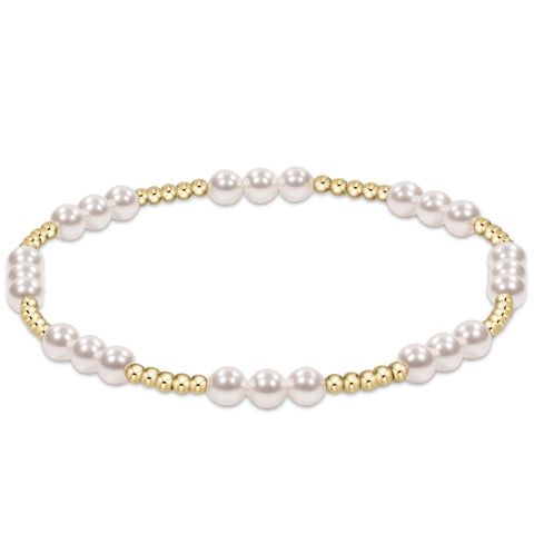 BRACELET -CLASSIC JOY PATTERN 4MM BEAD-PEARL